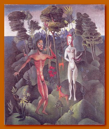 0445 Mense  Adam und Eva im Paradies 1919 b